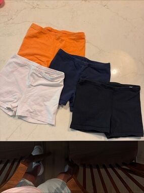 Girls under dress shorts set of 4-  Orange, Navy, Black, White